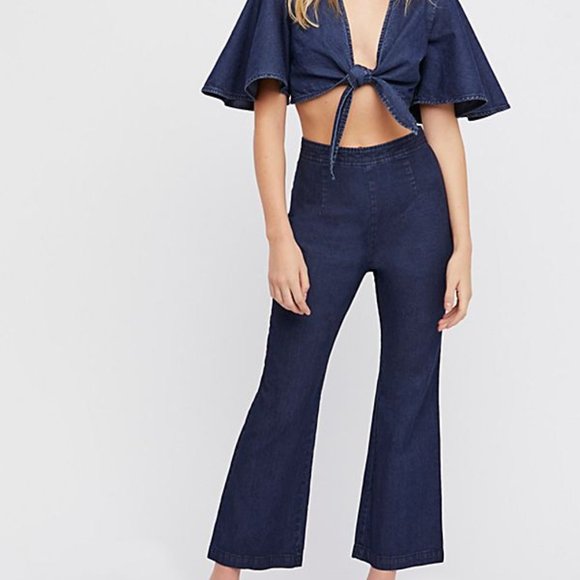 free people denim set